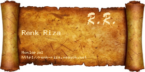 Renk Riza névjegykártya